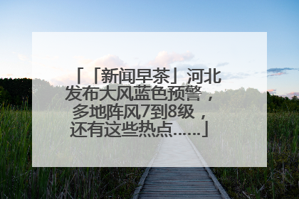 「新闻早茶」河北发布大风蓝色预警，多地阵风7到8级，还有这些热点……