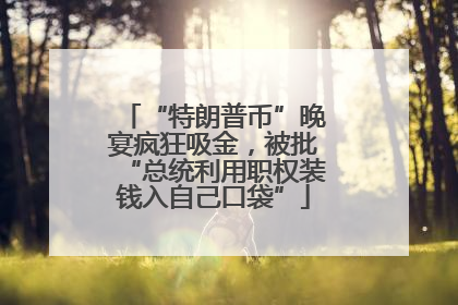 “特朗普币”晚宴疯狂吸金，被批“总统利用职权装钱入自己口袋”