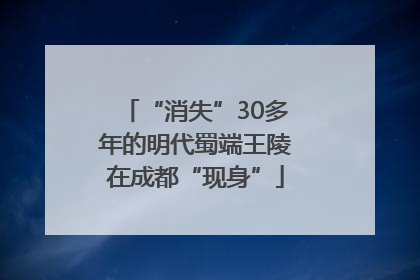 “消失”30多年的明代蜀端王陵在成都“现身”
