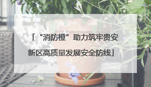 “消防橙”助力筑牢贵安新区高质量发展安全防线