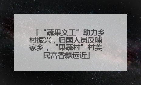 “蔬果义工”助力乡村振兴，归国人员反哺家乡，“果蔬村”村美民富香飘远近