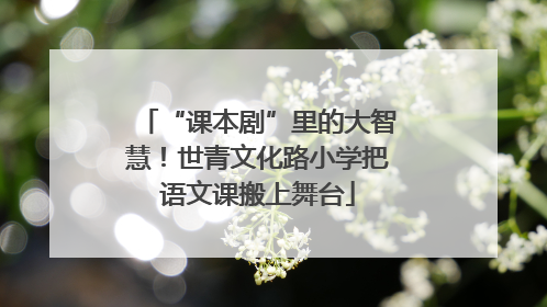 “课本剧”里的大智慧！世青文化路小学把语文课搬上舞台