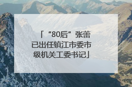 “80后”张蕾已出任镇江市委市级机关工委书记