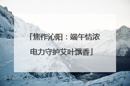焦作沁阳：端午情浓 电力守护艾叶飘香