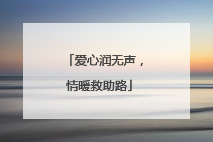 爱心润无声，情暖救助路