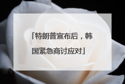 特朗普宣布后，韩国紧急商讨应对