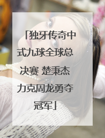 独牙传奇中式九球全球总决赛 楚秉杰力克周龙勇夺冠军