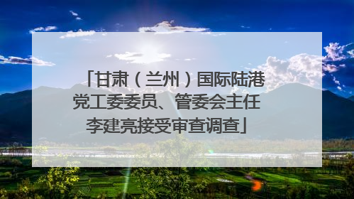 甘肃（兰州）国际陆港党工委委员、管委会主任李建亮接受审查调查