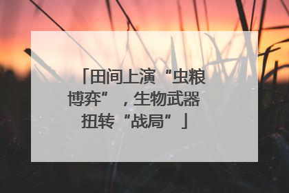 田间上演“虫粮博弈”，生物武器扭转“战局”