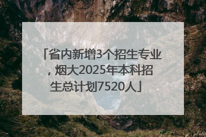 省内新增3个招生专业，烟大2025年本科招生总计划7520人