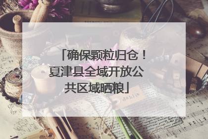 确保颗粒归仓！夏津县全域开放公共区域晒粮