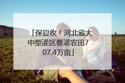 保夏收！河北省大中型灌区春灌农田707.4万亩