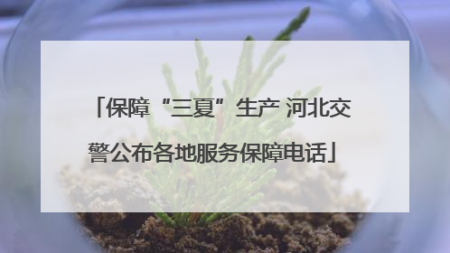 保障“三夏”生产 河北交警公布各地服务保障电话