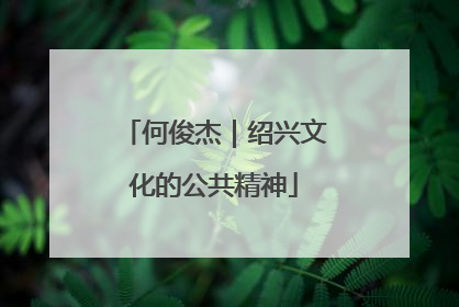 何俊杰｜绍兴文化的公共精神