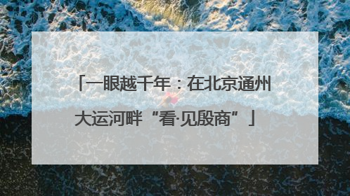 一眼越千年：在北京通州大运河畔“看·见殷商”