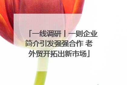 一线调研丨一则企业简介引发强强合作 老外贸开拓出新市场