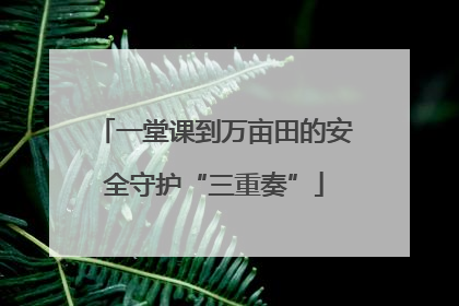 一堂课到万亩田的安全守护“三重奏”