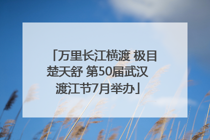 万里长江横渡 极目楚天舒 第50届武汉渡江节7月举办