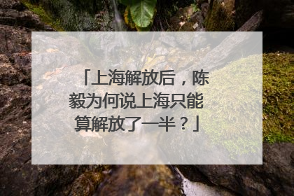 上海解放后，陈毅为何说上海只能算解放了一半？