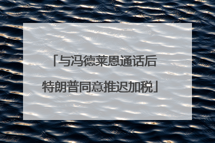 与冯德莱恩通话后 特朗普同意推迟加税
