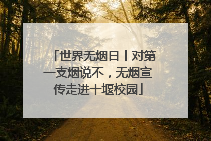 世界无烟日丨对第一支烟说不，无烟宣传走进十堰校园
