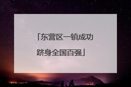 东营区一镇成功跻身全国百强
