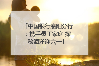 中国银行襄阳分行：携手员工家庭 探秘海洋迎六一