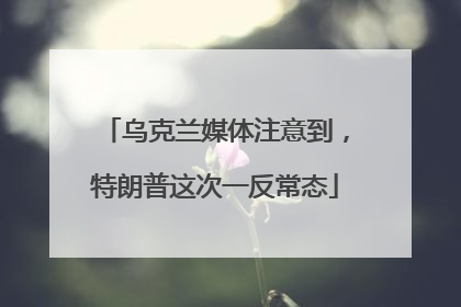 乌克兰媒体注意到，特朗普这次一反常态