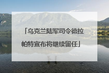 乌克兰陆军司令德拉帕特宣布将继续留任