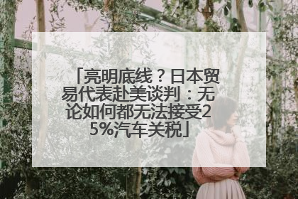 亮明底线？日本贸易代表赴美谈判：无论如何都无法接受25%汽车关税