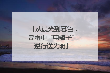 从晨光到暮色：暴雨中“电骡子”逆行送光明