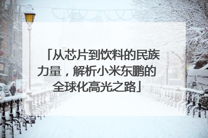从芯片到饮料的民族力量，解析小米东鹏的全球化高光之路