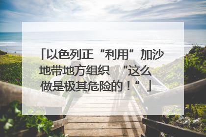 以色列正“利用”加沙地带地方组织  “这么做是极其危险的！”
