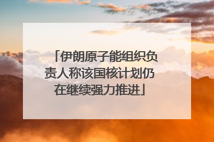 伊朗原子能组织负责人称该国核计划仍在继续强力推进