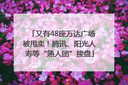 又有48座万达广场被甩卖！腾讯、阳光人寿等“熟人团”接盘