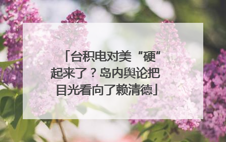 台积电对美“硬”起来了？岛内舆论把目光看向了赖清德