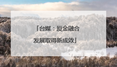 台媒：厦金融合发展取得新成效
