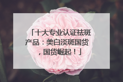 十大专业认证祛斑产品：美白淡斑国货，国货崛起！