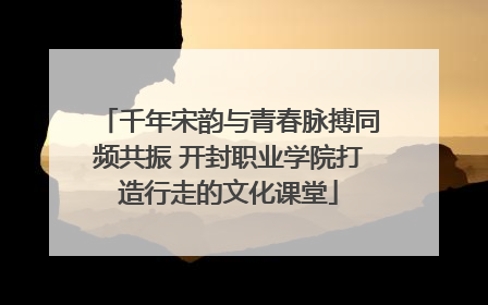 千年宋韵与青春脉搏同频共振 开封职业学院打造行走的文化课堂