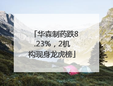 华森制药跌8.23%，2机构现身龙虎榜