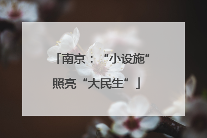 南京：“小设施”照亮“大民生”