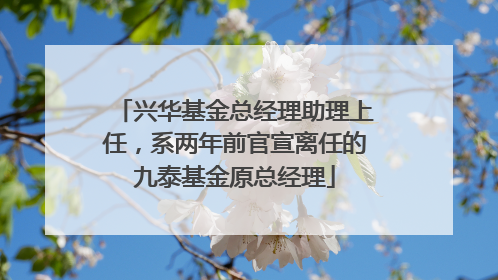 兴华基金总经理助理上任，系两年前官宣离任的九泰基金原总经理