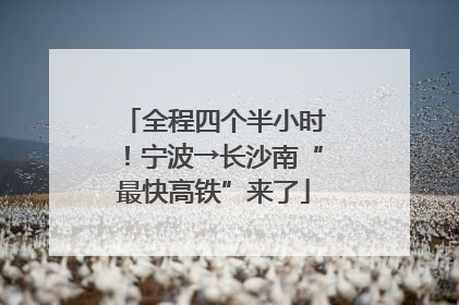 全程四个半小时！宁波→长沙南“最快高铁”来了