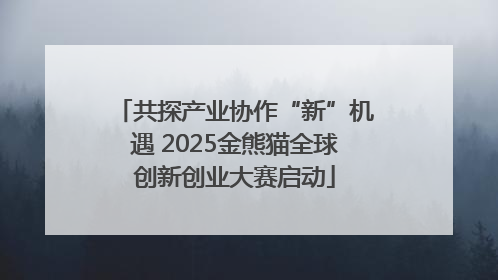 共探产业协作“新”机遇 2025金熊猫全球创新创业大赛启动