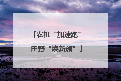 农机“加速跑” 田野“焕新颜”