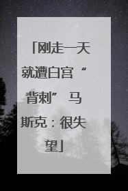 刚走一天就遭白宫“背刺” 马斯克：很失望