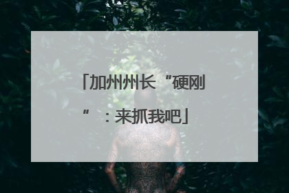 加州州长“硬刚”：来抓我吧