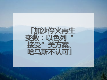 加沙停火再生变数：以色列“接受”美方案、哈马斯不认可