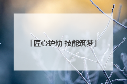 匠心护幼 技能筑梦