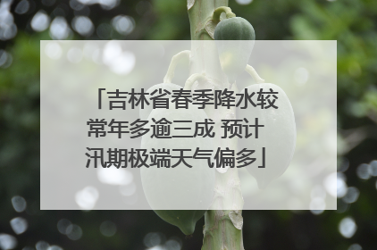 吉林省春季降水较常年多逾三成 预计汛期极端天气偏多